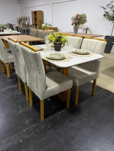 MESA DE JANTAR 120X80 COM 4 CADEIRAS 