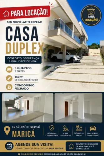 Casa duplex para locação em Maricá 