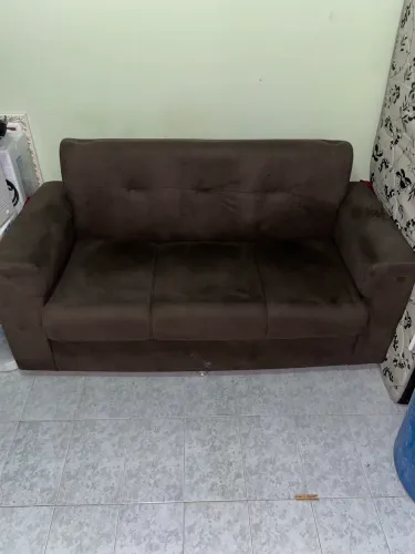 Conjunto de Sofás 2 e 3 lugares - marrom (seminovo)