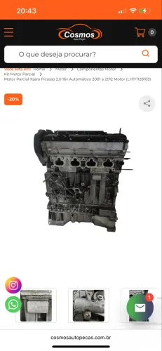 Motor xsara Picasso 2.0 gasolina 