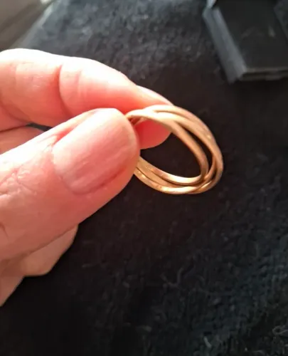 Aliança Tripla em Ouro 18k