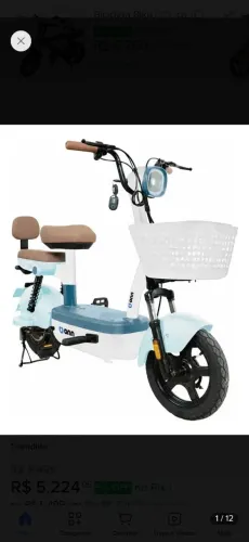 Bicicleta Elétrica Scooter Lev Onn P500 Branco E Azul