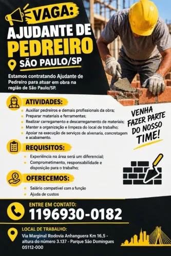 Ajudante de Pedreiro