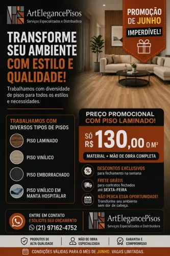     Instalação Profissional de Piso Laminado e Vinílico | Material + Mão de Obra