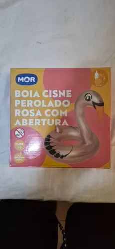 Boia cisne perolado rosa com abertura