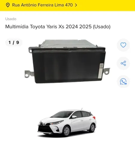 MULTIMÍDIA TOYOTA YARIS XS 2024 2025