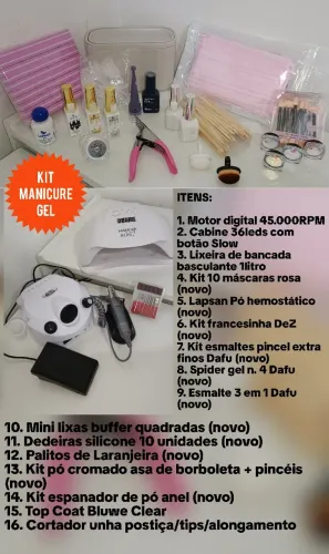 Itens de manicure gel