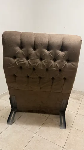 Cabeceira de solteiro de camurça - Semi Nova