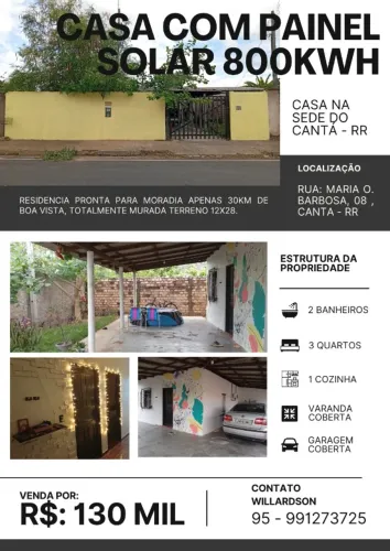 CASA NO CANTÁ COM PAINEL SOLAR - 800KWH