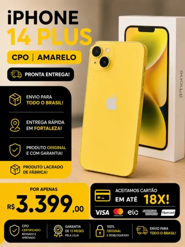 iPhone 14 Plus Lacrado(Yellow)