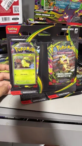 Blister Quadrúplo Pokémon Chikorita Me03 Equilíbrio Perfeito Blister Quadrúplo Pokémon Chi