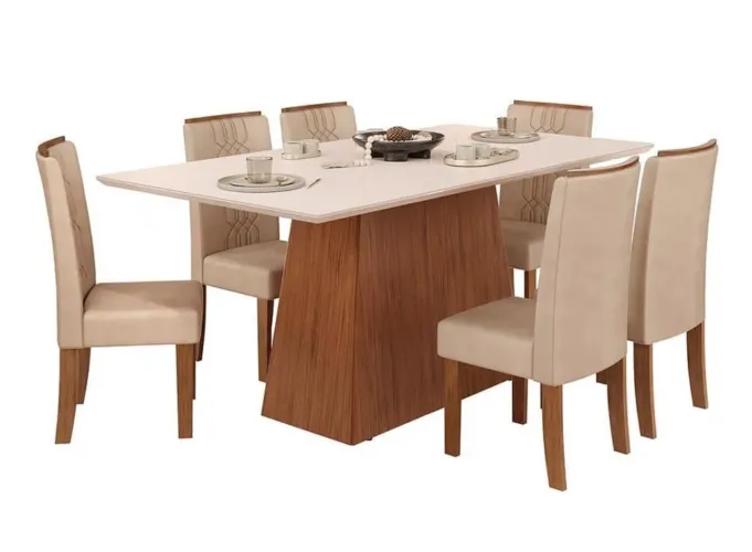 Mesa de Jantar 6 Cadeiras Retangular