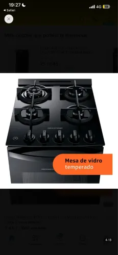 FOGÃO 4 BOCAS BRASTEMP
