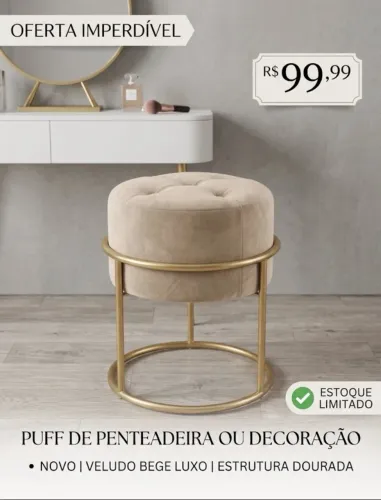 PUFF PENTEADEIRA/DECORAÇÃO