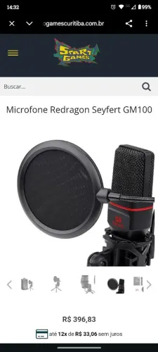 Microfone SEYFERT REDRAGON 