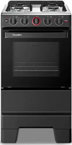 Fogão a Gás 4 Bocas Automático Ideal Super Preto Mesa Inox F4IAP - Esmaltec