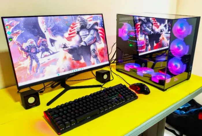 PC Gamer Ryzen 5-7500F Placa de Vídeo RTX 4060 16gb Ddr5 Ssd 1Tb Hd 1Tb Tela Curva 24 180H