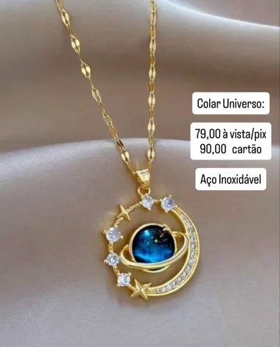 Colar Universo - Aço Inoxidável 