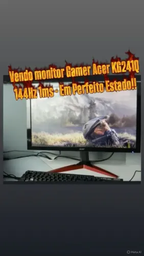 Monitor Gamer Acer 24 POL 144Hz 1ms EM Perfeito Estado!