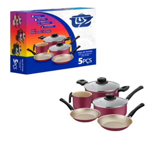 jogo de panela antiaderente 5pcs