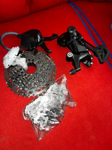 Kit Shimano completo 9V. Catraca K7 9V câmbio Tras 9V Trocador Tras 9V.