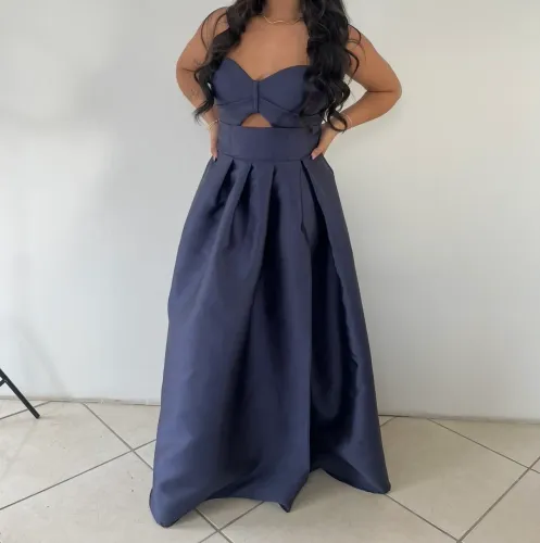 Vestido festa azul marinho