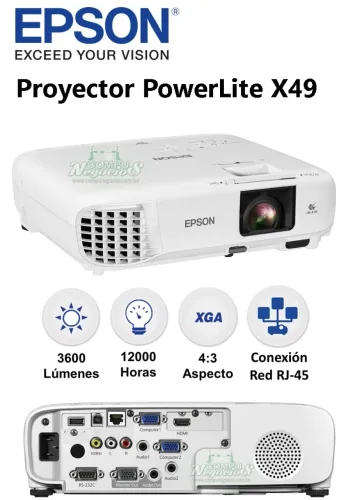 Projetor EPSON PowerLite E24 XGA 3600 Lumens 3LCD USB-B Branco