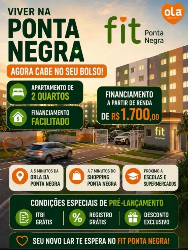 PONTA NEGRA  VENHA MORAR 2 quartos em Ponta Negra - Manaus - AM
