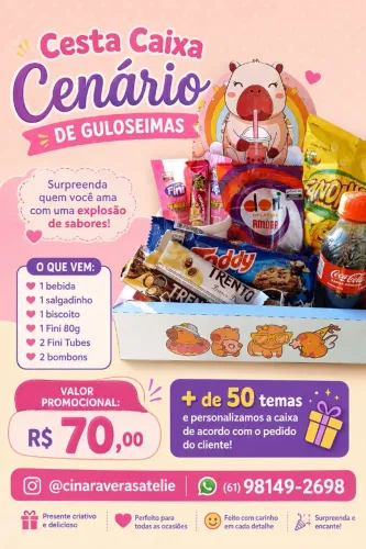 Caixa cenario guloseimas ou cafe