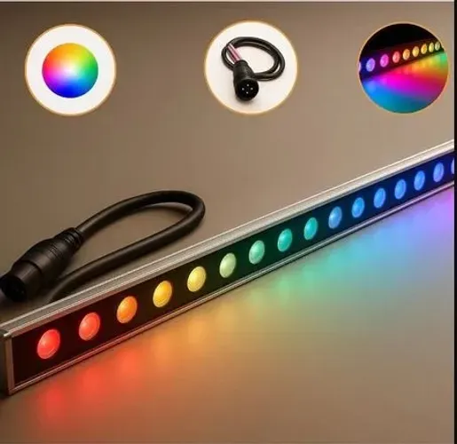 2 Ribalta 24 Leds 36w Rgb Dmx512 com 2 fonte
