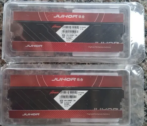 Memória Ram Juhor 16 GB(2x8) 3200 MHz CL 18 NOVA LACRADA
