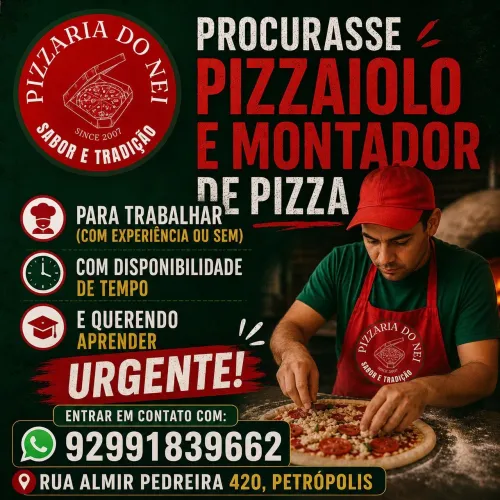 Procurasse Pizzaiolo ou montador de pizza
