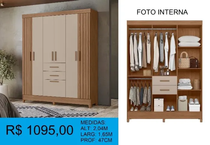 Guarda roupa parcelamos sem juros - a pronta entrega