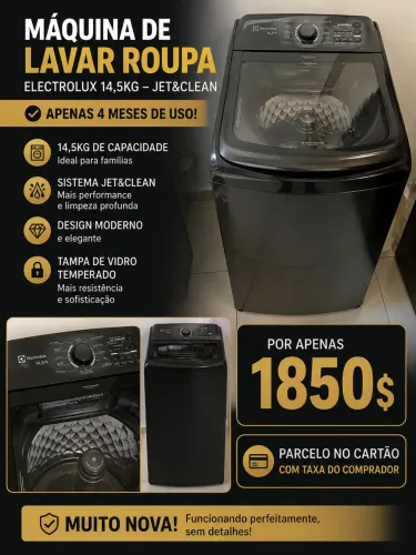 Máquina de Lavar Electrolux 14,5kg Preta