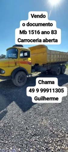 Vendo documento do Mercedes 1516 ano 83 carroceria aberta 