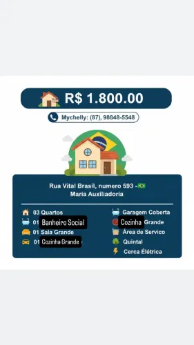 Casa pra alugar no Maria auxiliadora- Petrolina 