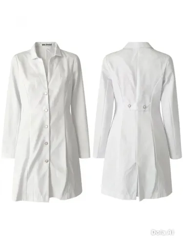 Jaleco branco profissional modelo ajustado alta qualidade 