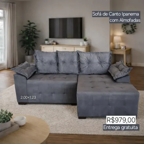 PROMOÇÃO URGENTE - Sofá de Canto com CHAISE Ipanema por apenas R$979,00