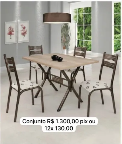 Conjunto de mesa com 4 cadeiras NOVA - ENTREGO