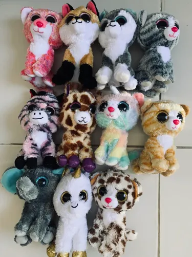 Pelúcias olho de vidro - Estilo Ty Beanie Boos