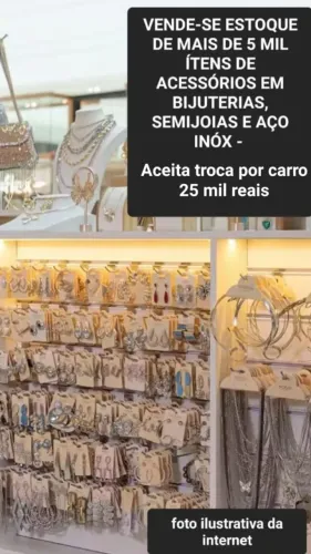 ESTOQUE DE LOJA DE ACESSÓRIOS SEMIJOIAS BIJUTERIAS E AÇO INÓX TUDO NOVO
