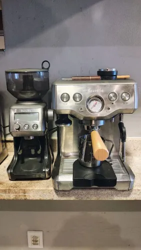 Cafeteira e moedor de café profissional+ kit de acessórios barista