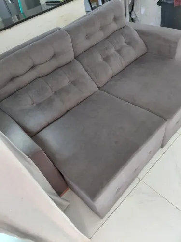 SOFÁ RETRÁTIL E RECLINAVEL CINZA