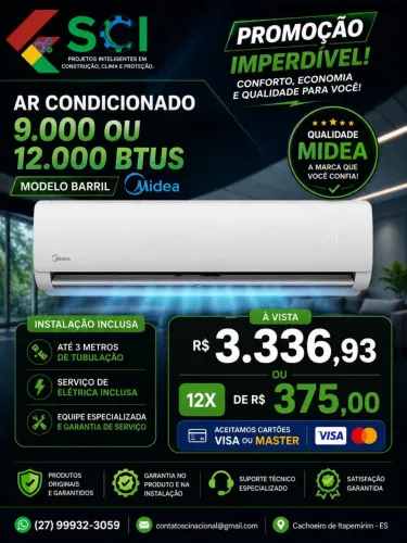 AR CONDICIONADO COM INSTALAÇÃO INCLUSA