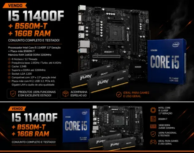 i5-11400F + B560M-T + 16GB RAM DDR4 3200MHz