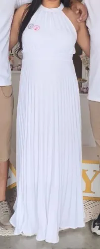 Vestido Branco Longo para Festa/Ensaio/casamentos/chá revelação