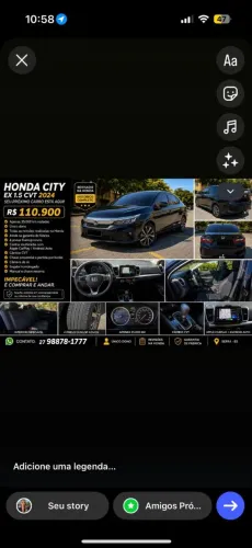 Honda City Sedan EX 1.5 Flex 16V 4P Aut. 2024