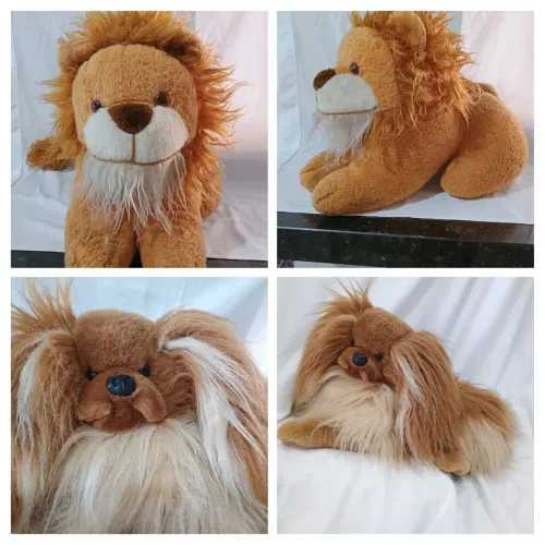 ANTIGO PELÚCIAS* lote com um Cachorro e um Leão grande 50 cm cada