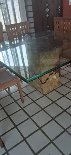 MESA de JANTAR TAMPO DE VIDRO