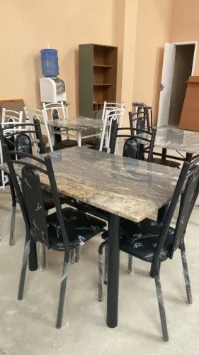 Mesa Retangular 4 Cadeiras de Granito Reforçada 